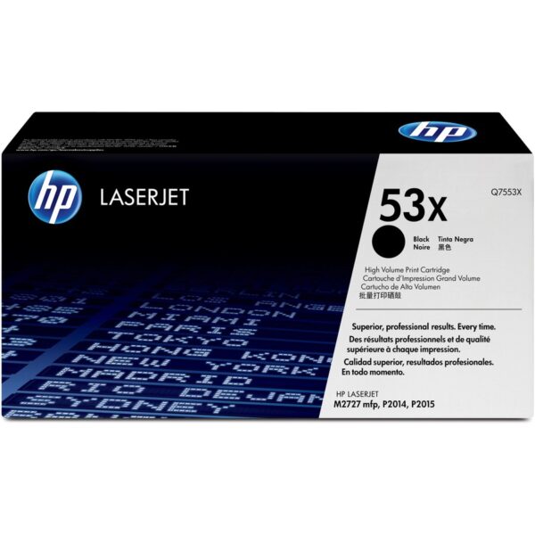 HP 53X (Q7553X) Original High Yield Laser Toner Cartridge - Single Pack - Black - 1 Each