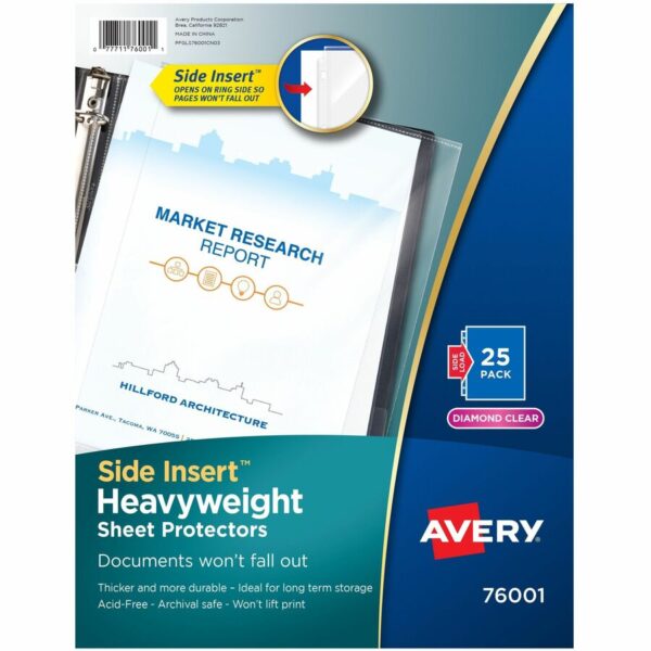 Avery Side Insert Sheet Protectors