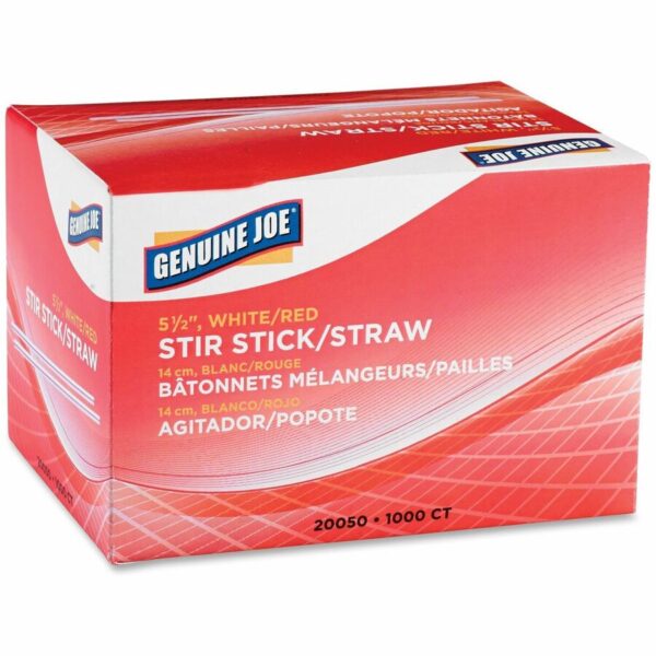 Genuine Joe 5-1/2" Plastic Stir Stick/Straws - Image 3