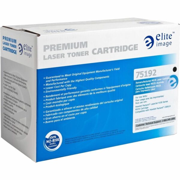 Elite Image Remanufactured MICR Laser Toner Cartridge - Alternative for HP 61X (C8061X) - Black - 1 Each