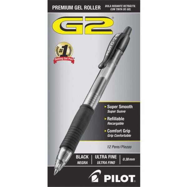 A black and silver pen with the writing " g 2 " on it.