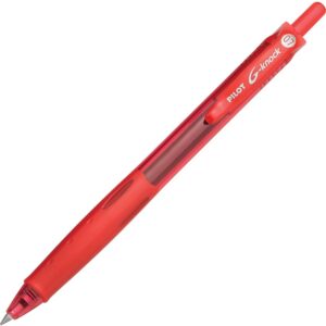 A red pen with a white tip and black ink.