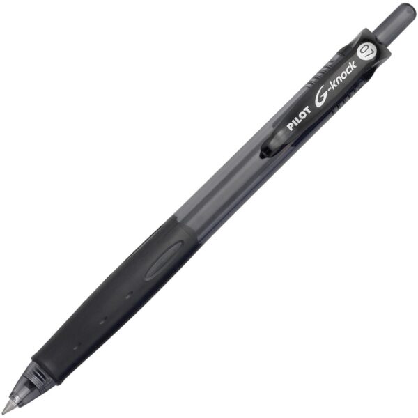 A black pen with a white dot on it.