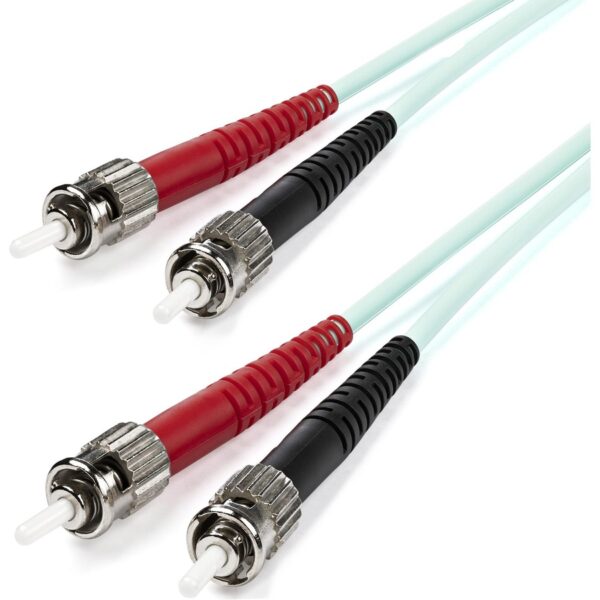 StarTech.com 10Gb Aqua Fiber Patch Cable-ST Multi-Mode (M)-ST Multi-Mode (M)-1 m-Fiber Optic