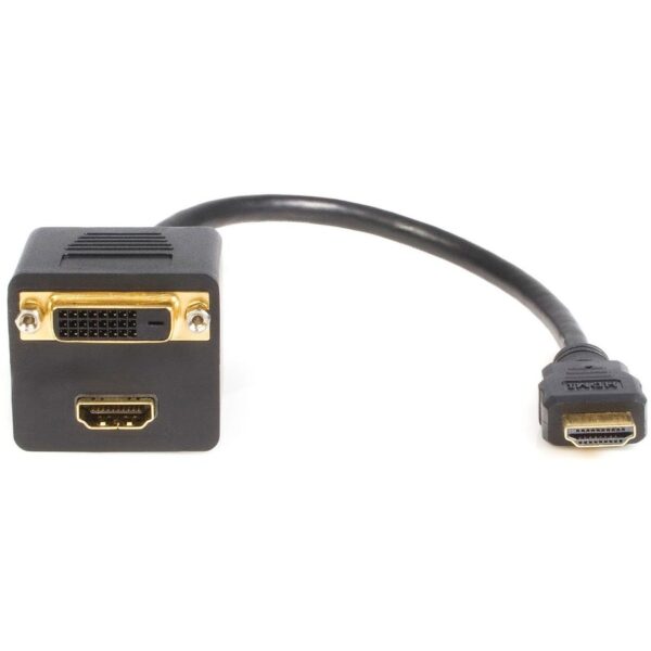 StarTech.com 1 ft HDMI Splitter Cable - HDMI to HDMI and DVI-D - M/F