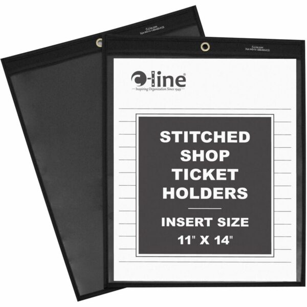 C-Line Shop Ticket Holders - Stitched - One Side Clear - 11" x 14"