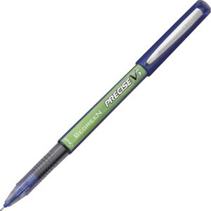 A blue and green pen with a black tip.