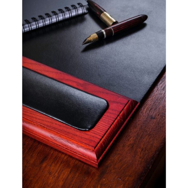 Dacasso Rosewood & Leather Side-Rail Desk Pad - Image 2