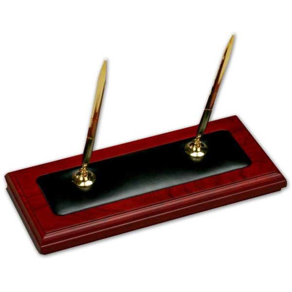 Dacasso Rosewood & Leather Desk Set - Image 2