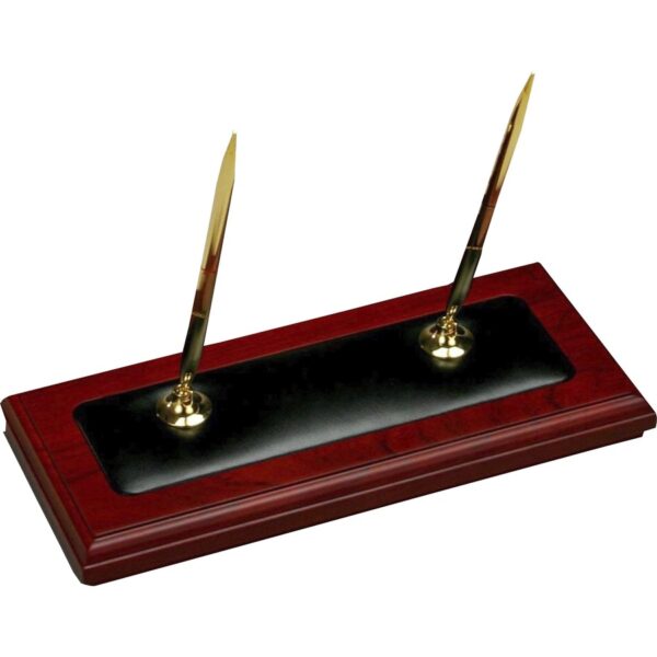 Dacasso Rosewood & Leather Desk Set - Image 2