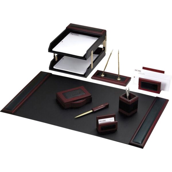 Dacasso Rosewood & Leather Desk Set