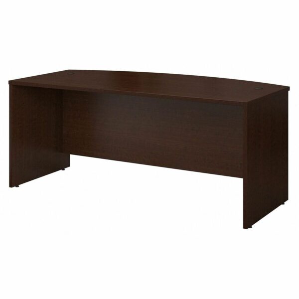 Bush Business Furniture Series C 72W Bow Front Desk Shell in Mocha Cherry