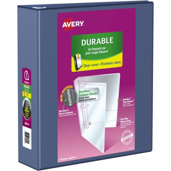 Avery Durable View Binder 3" , Slant D Rings, Navy" 3" , Slant D Rings, Navy