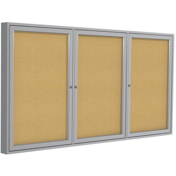 Ghent 3-Door Enclosed Indoor Bulletin Board