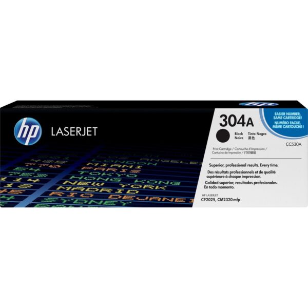 HP 304A (CC530A) Original Standard Yield Laser Toner Cartridge - Single Pack - Black - 1 Each