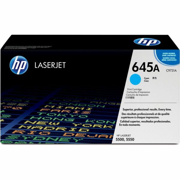 HP 645A (C9731A) Original Laser Toner Cartridge - Single Pack - Cyan - 1 Each