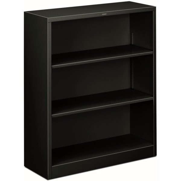 HON Brigade Steel Bookcase | 3 Shelves | 34-1/2"W | Black Finish