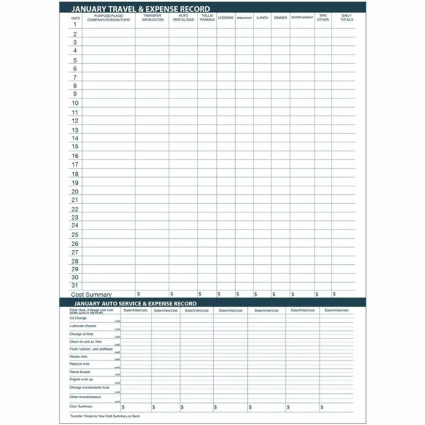 House of Doolittle Expense Log/Memo Page Monthly Planner - Image 5