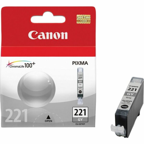 Canon CLI-221GY Original Inkjet Ink Cartridge - Gray - 1 Each