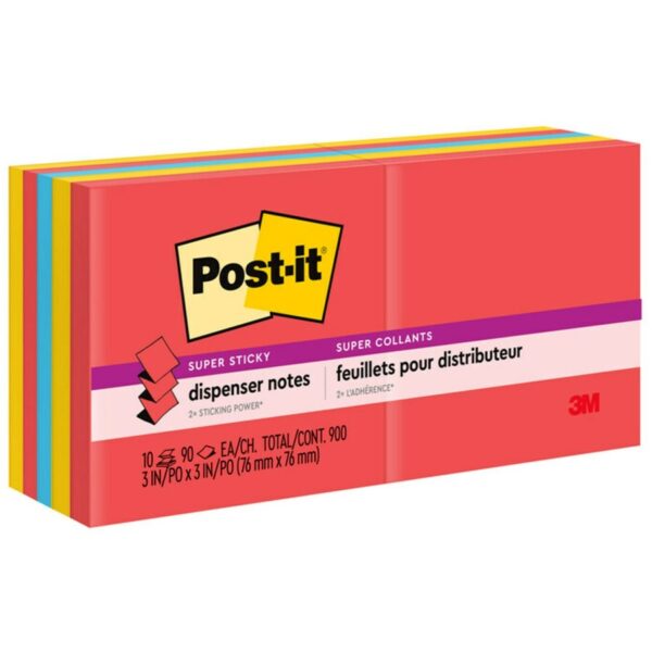 Post-it® Super Sticky Dispenser Notes - Playful Primaries Color Collection