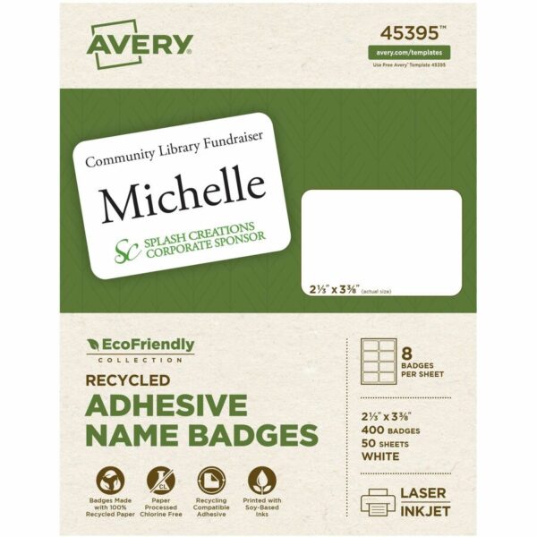 Avery Eco-friendly Premium Name Badge Labels