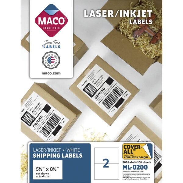 Maco White Half-sheet Internet Labels