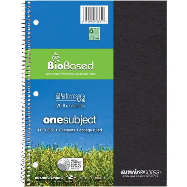 Roaring Spring Environotes College Ruled 1 Subject Recycled Spiral Notebook