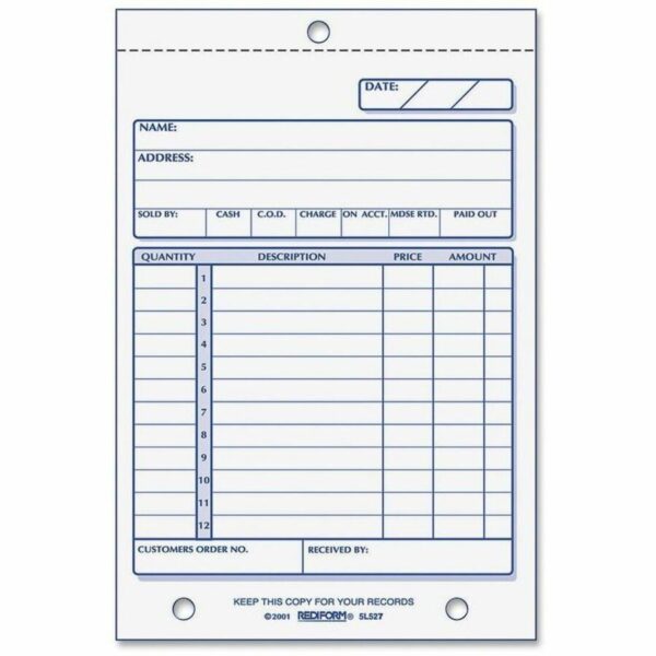 Rediform Carbonless Sales Order Book