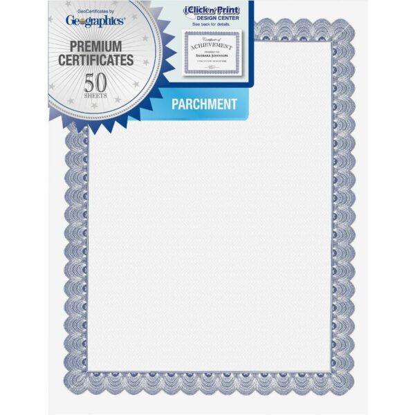 Geographics Conventnl Blue Printable Certificates