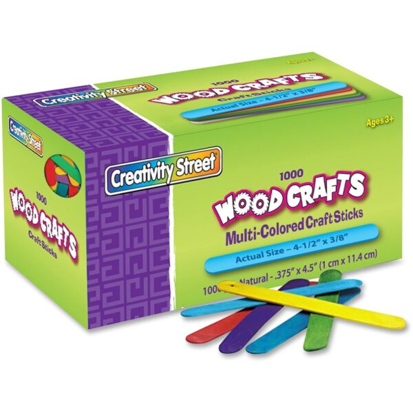 Creativity Street Bright Hues Wood Craft Sticks