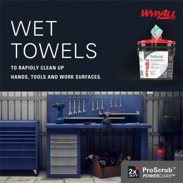 Wypall PowerClean ProScrub Heavy Duty Wet Towels - Image 4