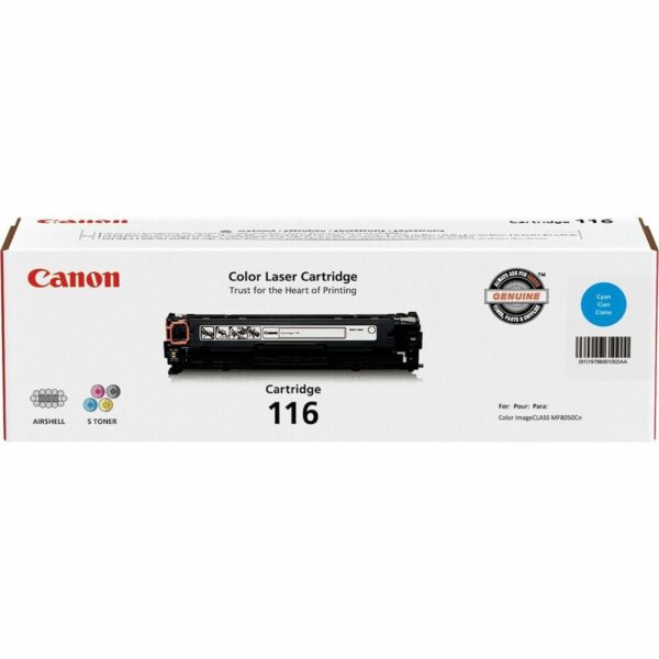 Canon 116 Original Laser Toner Cartridge - Cyan - 1 Each