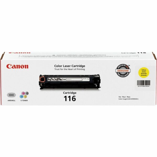 Canon 116 Original Laser Toner Cartridge - Yellow - 1 Each