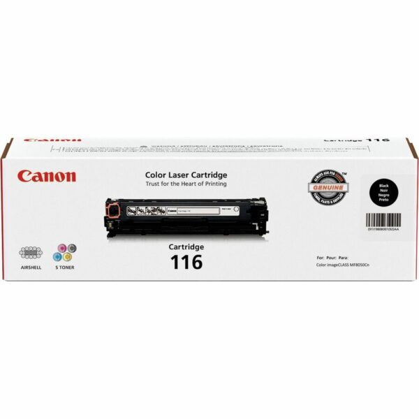 Canon 116 Original Laser Toner Cartridge - Black - 1 Each