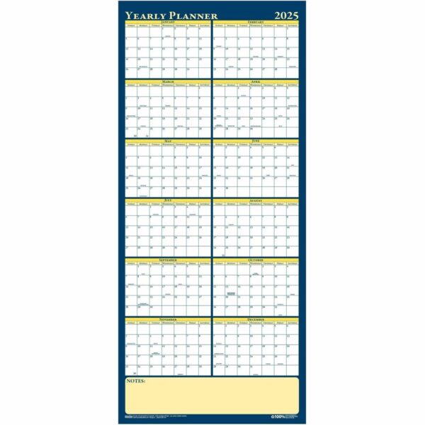 House of Doolittle Laminated Yearly Wall Planner