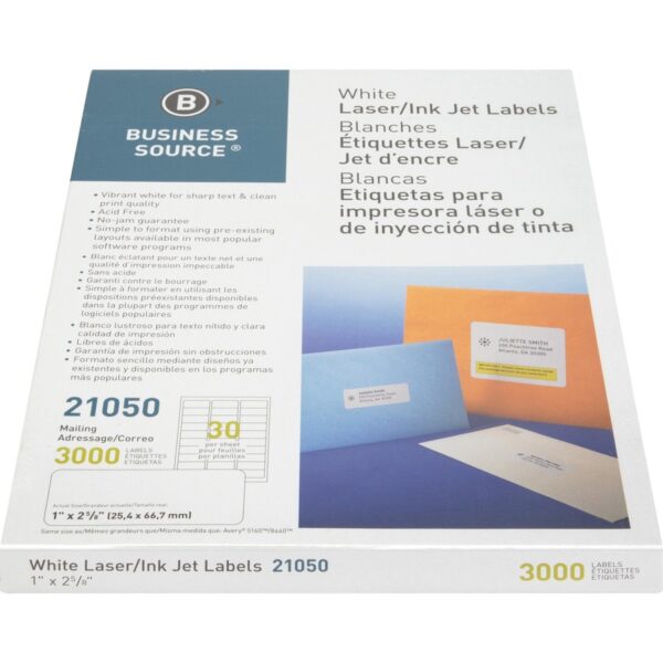 Business Source Bright White Premium-quality Address Labels - Image 2