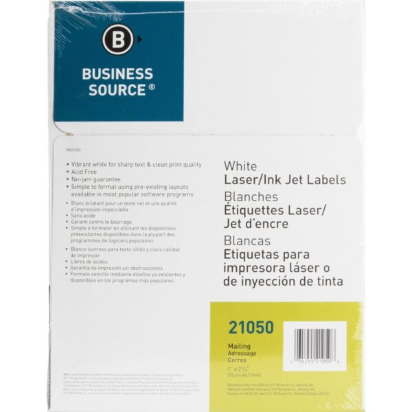 Business Source Bright White Premium-quality Address Labels - Image 4