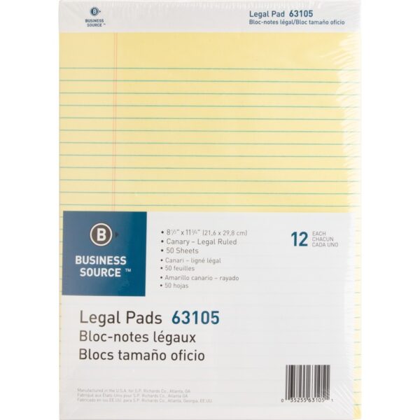 Business Source Micro-Perforated Legal Ruled Pads - Image 3