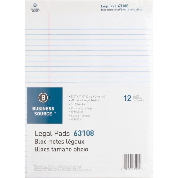 Business Source Micro-Perforated Legal Ruled Pads - Image 3