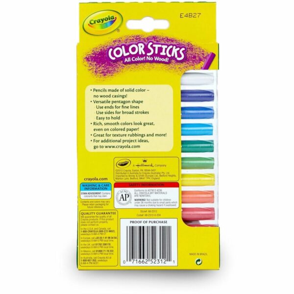 Crayola 12 Color Sticks Woodless Colored Pencils - Image 4