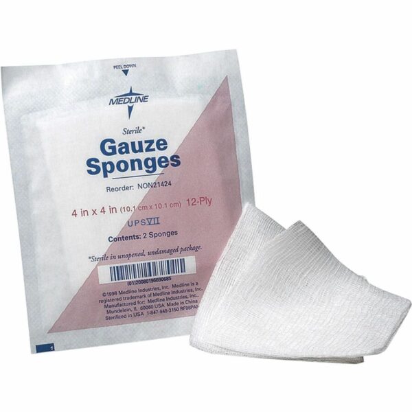 Medline Sterile 12 Ply Cotton Gauze Sponges