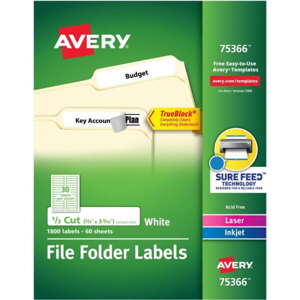 Avery® TrueBlock File Folder Labels