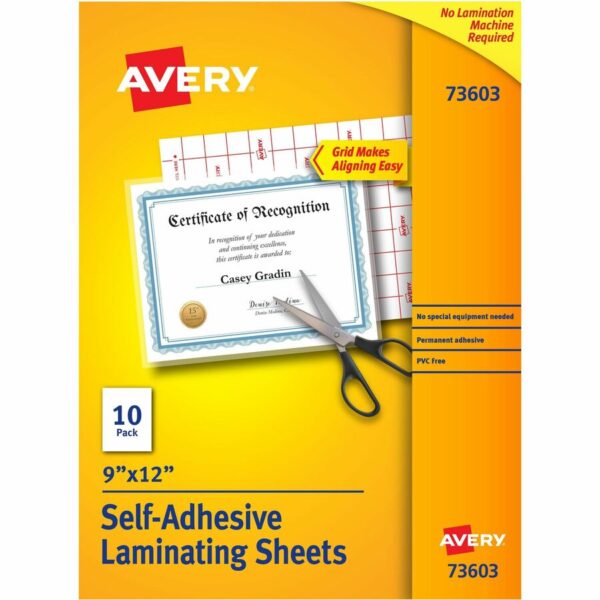 Avery® Self-Adhesive Laminating Sheets