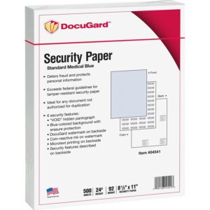 A security paper is being used to protect documents.