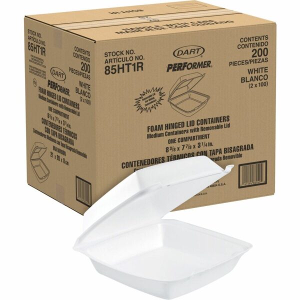 Dart 8-1/2" Single-Compartment Foam Containers