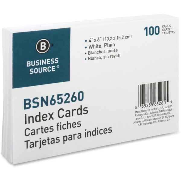 Business Source Plain Index Cards - Image 3