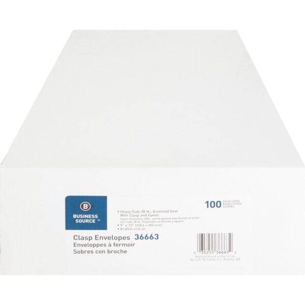 Business Source Heavy-duty Clasp Envelopes - Image 2