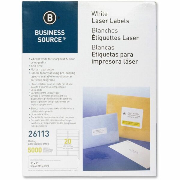 Business Source Bright White Premium-quality Address Labels