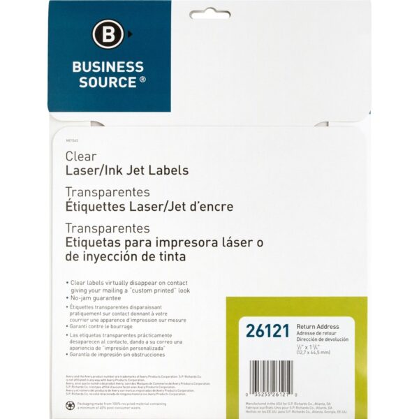 Business Source Clear Return Address Laser Labels - Image 2