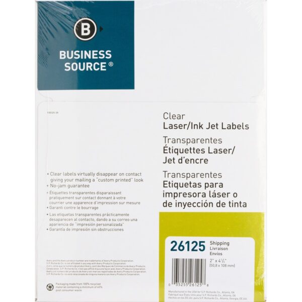 Business Source Clear Shipping Labels - Image 2